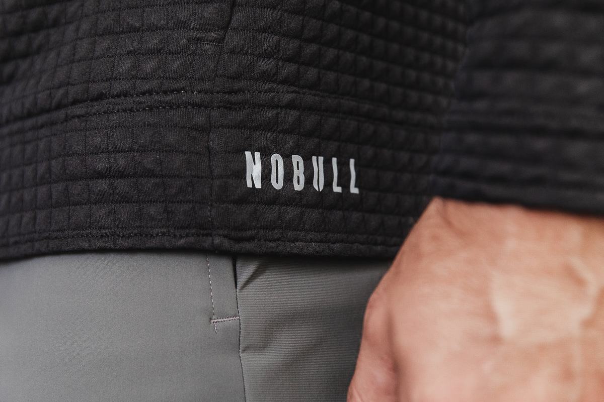 Nobull Quilted Zip-up Men's Jackets Black | Australia (ON4908)